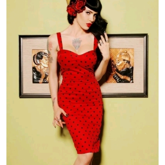 Deadly Dames Pinup Polka Dot Dress Size XS - Picture 1 of 5